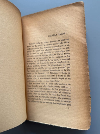 10 Agosto 1932: Perfiles de un episodio histórico, Luciano de Taxonera - C.I.A.P., 1933