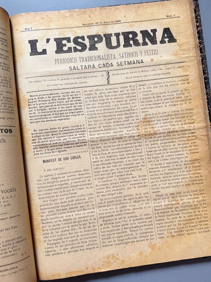Lo Mestre Titas y L'Espurna. Semanarios tradicionalistas completos (carlismo) - 1888-1890