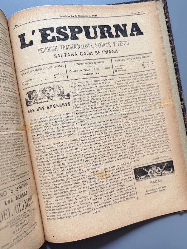 Lo Mestre Titas y L'Espurna. Semanarios tradicionalistas completos (carlismo) - 1888-1890