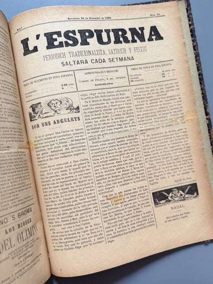 Lo Mestre Titas y L'Espurna. Semanarios tradicionalistas completos (carlismo) - 1888-1890