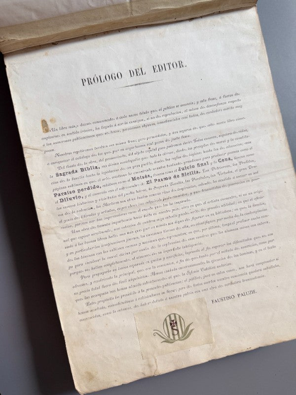 Gran colección de láminas del Antiguo y Nuevo Testamento, Julio Schnorr - Faustino Paluzie, 1876