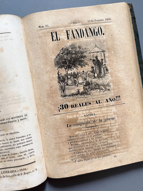 El Fandango. Revista satírica, completa (reimpresión 1850), Wenceslao Ayguals - Sociedad Literaria