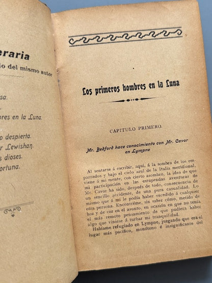 Los primeros hombres en la luna, H. G. Wells (1ª ed. cast.) - Guarner, Taberner y Cº, ca. 1905
