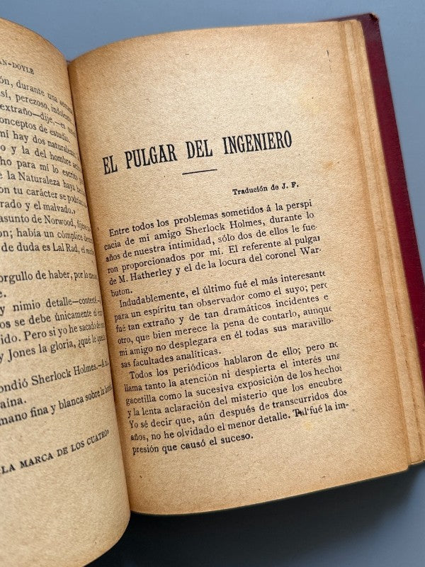 La marca de los cuatro, El pulgar del ingeniero..., Arthur Conan Doyle - La Novela Ilustrada, c.1910
