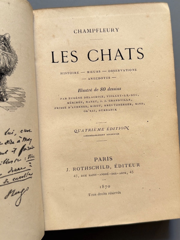 Les chats, Champleury - J. Rothschild Éditeur, 1870