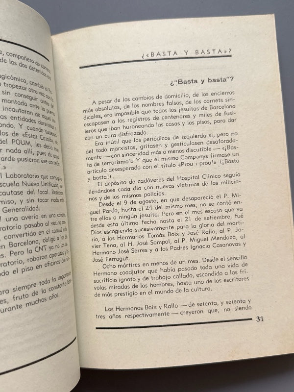 Los Jesuitas en el Levante Rojo 1936-1939. Cataluña y Valencia - Imprenta Revista Ibérica