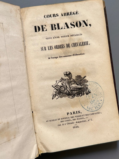 Cours abrégé de blason. Ordres de chevalerie - París, 1840