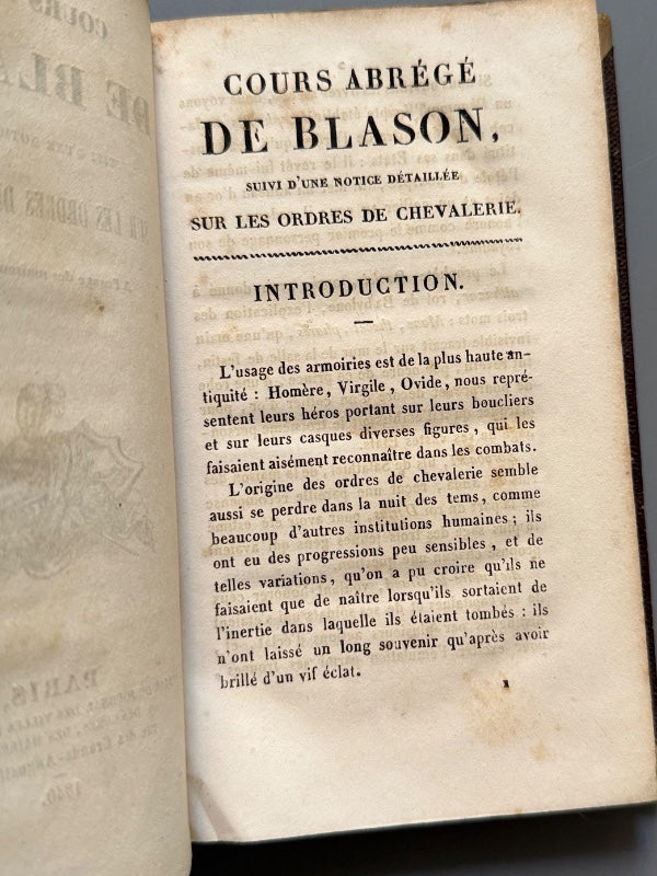 Cours abrégé de blason. Ordres de chevalerie - París, 1840
