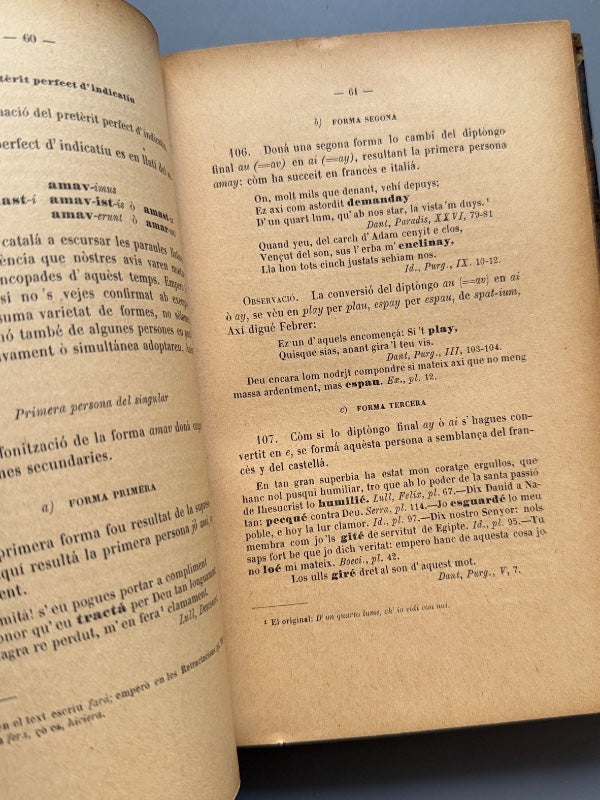 Anàlisis morfològich de la llenga catalana antiga, Jaume Nonell y Mas - Manresa, 1895