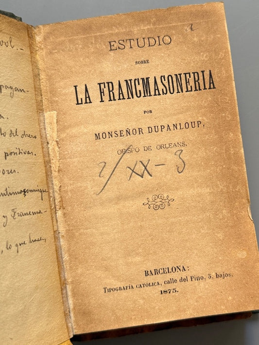 Opúsculos sobre Masonería - 1875-1897