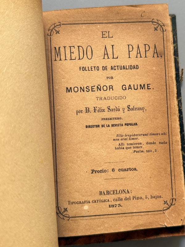 Opúsculos sobre Masonería - 1875-1897