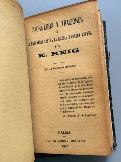 Opúsculos sobre Masonería - 1875-1897