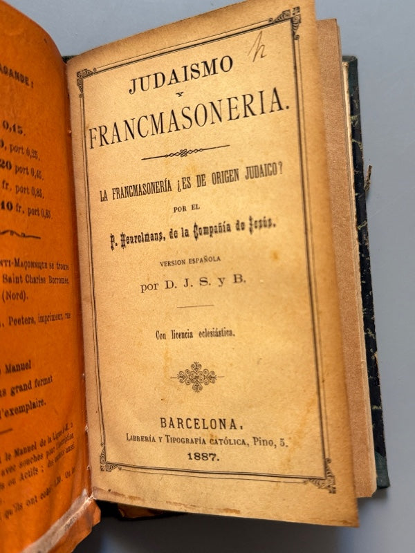 Opúsculos sobre Masonería - 1875-1897