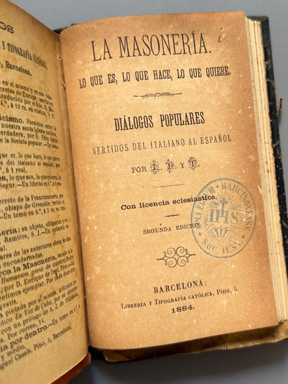 Opúsculos sobre Masonería - 1875-1897