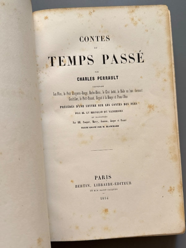 Contes de temps passé, Charles Perrault - Bertin Libraire-Éditeur, 1854