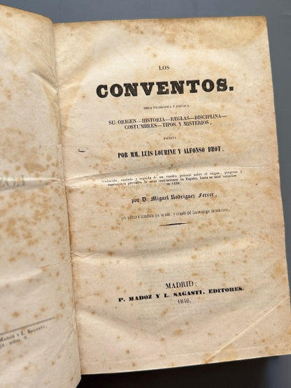 Los conventos, Luis Lourine y Alfonso Brot - Editorial P. Madoz y L. Sagasti, 1846