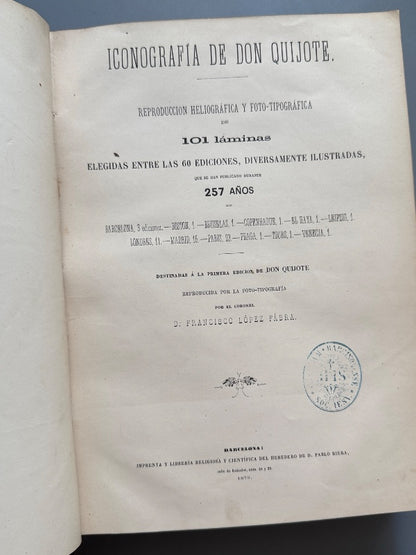 Iconografía de Don Quijote. 101 láminas - Heredero de Pablo Riera, 1879