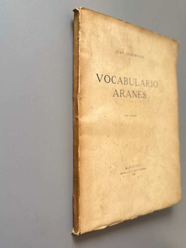 Vocabulario aranés: Tesis doctoral, Juan Corominas - Imprenta de la Casa de la Caridad, 1931