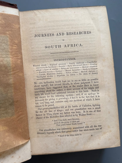 Missionary travels and researches in south Africa, David Livingstone - John Murray, 1857