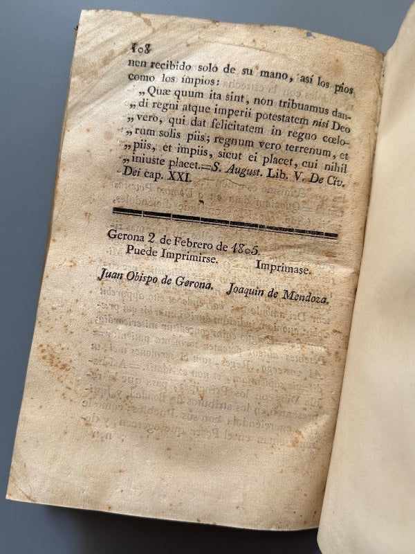 Discurso en que se manifiesta que la potestad soberana la reciben los príncipes de Dios - 1805