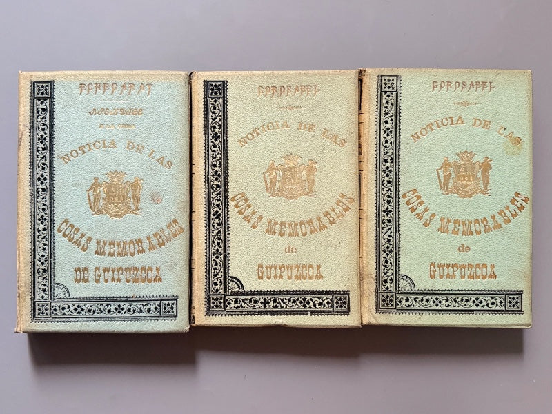 Noticia de las cosas memorables de Guipúzcoa, Pablo de Gorosábel - 1899-1901