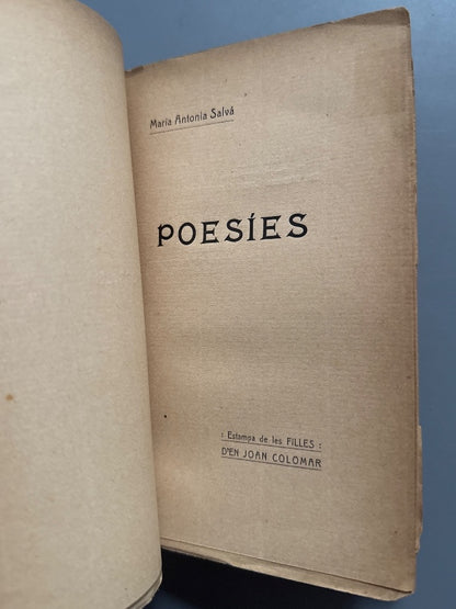 Poesies, María Antonia Salvá (1ª ed.) - Estampa de les Filles d'en Joan Colomar, 1910