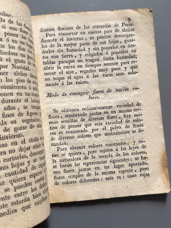Manual del jardinero florista - Librería Solá, 1833