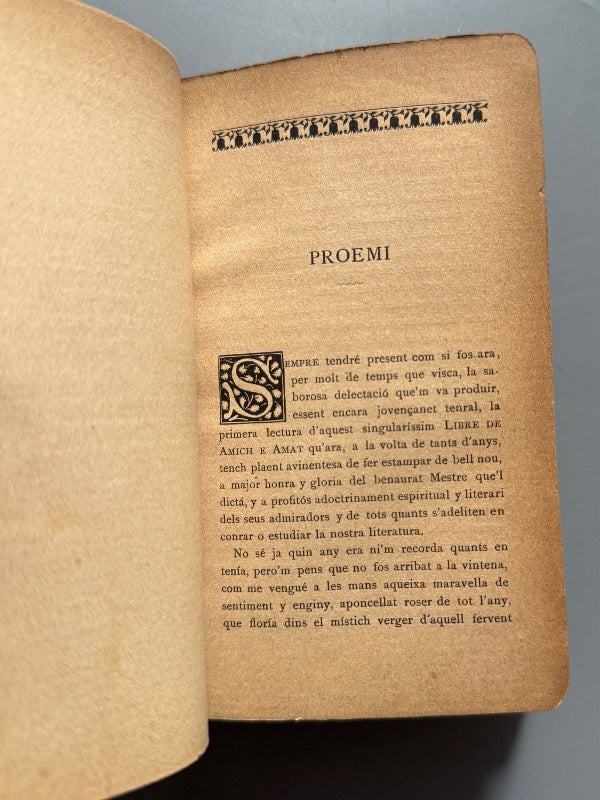 Libre de Amich e Amat, Ramon Llull - Edició Catalunya, 1904