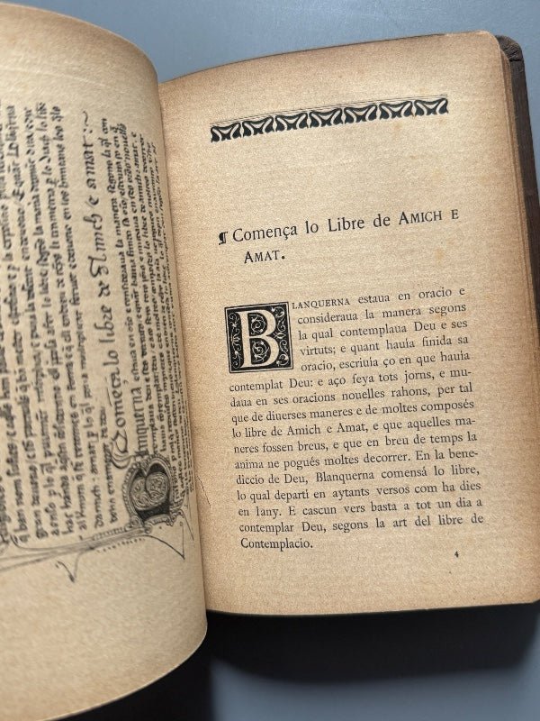 Libre de Amich e Amat, Ramon Llull - Edició Catalunya, 1904