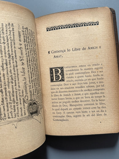 Libre de Amich e Amat, Ramon Llull - Edició Catalunya, 1904
