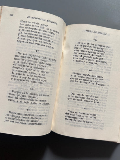 El epigrama español (Del siglo I al XX), Federico Carlos Sáinz de Robles - M. Aguilar Editor, 1941