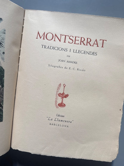 Montserrat: Tradicions i llegendes, Joan Amades (ej. nº386) - Edicions La Llumenera, 1935