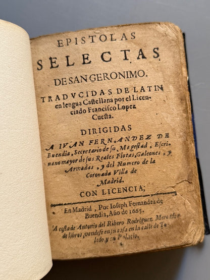Epístolas selectas de San Geronimo - Ioseph Fernandez Buendia, 1665
