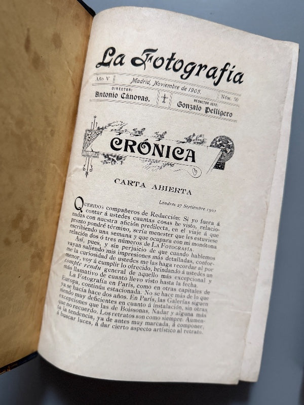 Revista La Fotografía. 33 números (años I, V y  VI) - Madrid, 1901-1902/ 1905-1906/ 1906-1907
