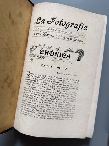 Revista La Fotografía. 33 números (años I, V y  VI) - Madrid, 1901-1902/ 1905-1906/ 1906-1907