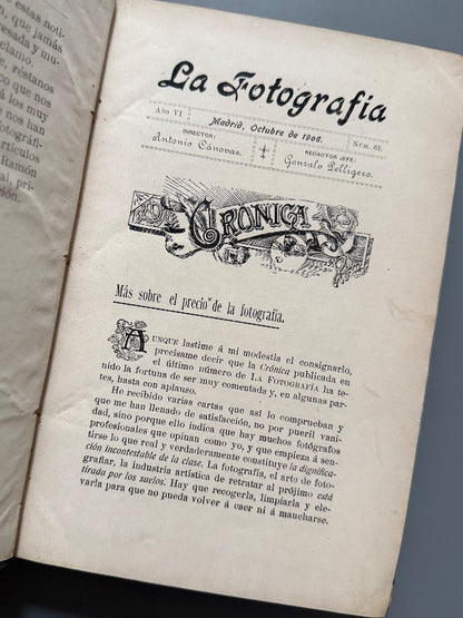 Revista La Fotografía. 33 números (años I, V y  VI) - Madrid, 1901-1902/ 1905-1906/ 1906-1907