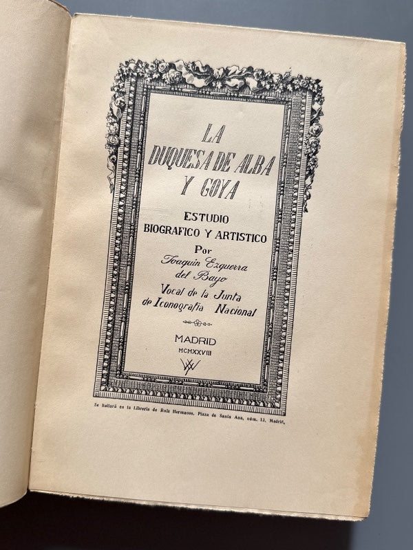 La Duquesa de Alba y Goya, Joaquín Ezquerra del Bayo - Est. Tip. Blans, 1928
