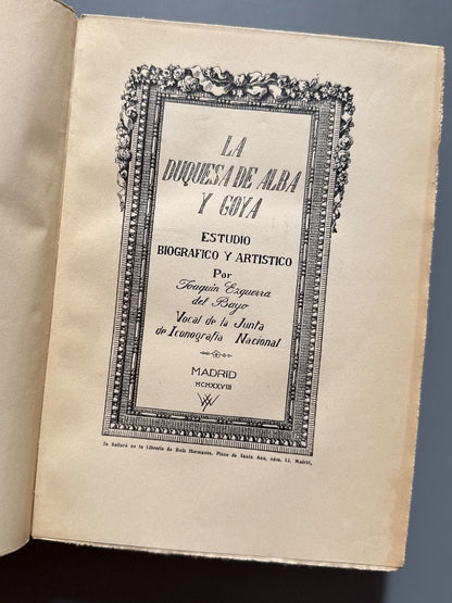 La Duquesa de Alba y Goya, Joaquín Ezquerra del Bayo - Est. Tip. Blans, 1928