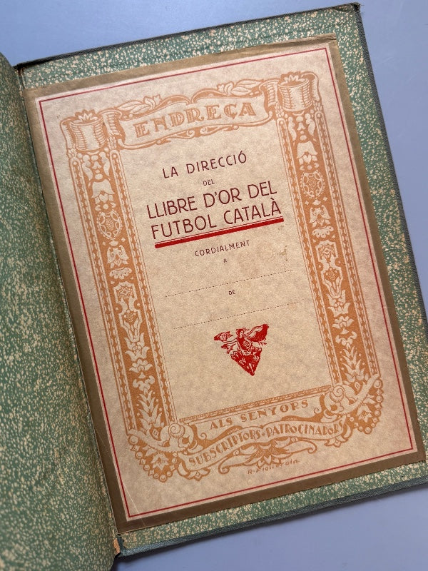Llibre d'or del futbol català. Presentación del libro - Organitzacions Monjoia, 1927