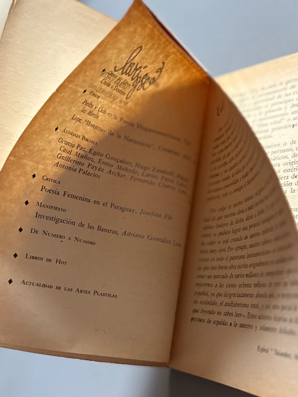 Espiral. Letras y Arte. Nº85 (artículo Poesía femenina en el Paraguay) - Diciembre, 1962