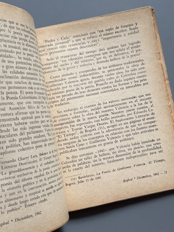 Espiral. Letras y Arte. Nº85 (artículo Poesía femenina en el Paraguay) - Diciembre, 1962