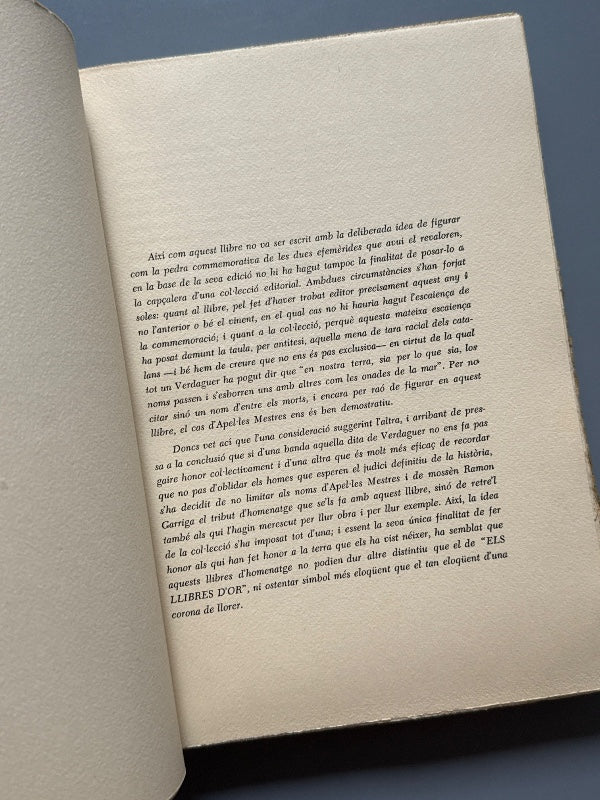 Apel·les, sóc aquí..., Francesc Torres i Lloret (ejemplar numerado) - Els llibres d'or, 1966