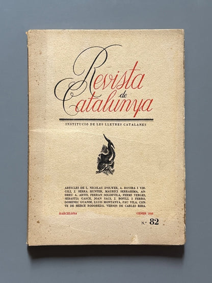La Revista de Catalunya. En una nit obscura, Mercè Rodoreda - Nº82, enero de 1938