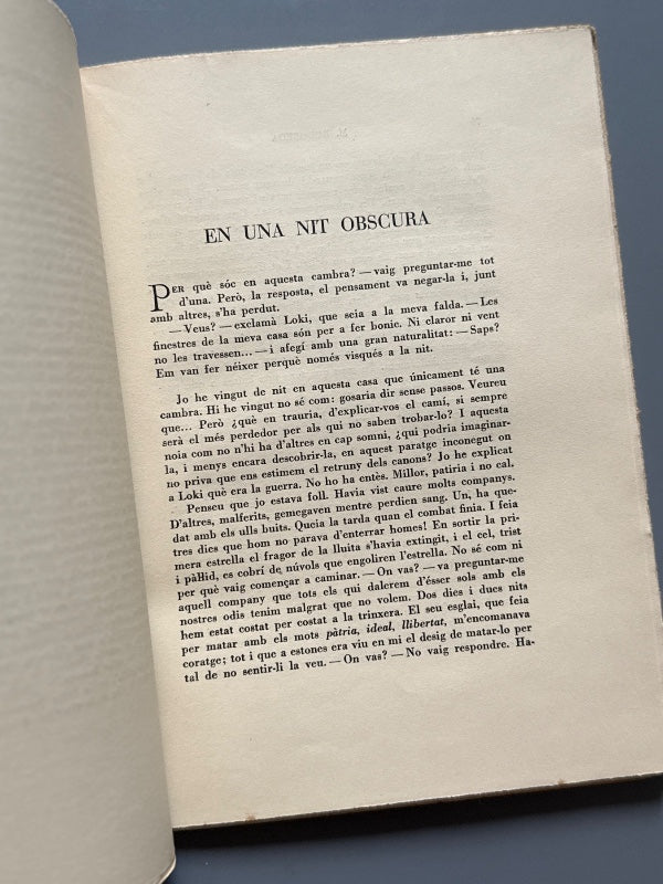 La Revista de Catalunya. En una nit obscura, Mercè Rodoreda - Nº82, enero de 1938