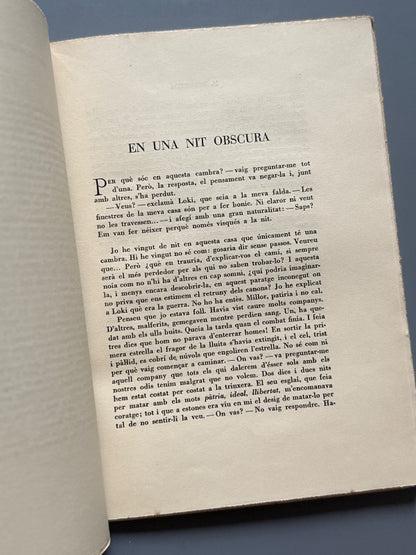 La Revista de Catalunya. En una nit obscura, Mercè Rodoreda - Nº82, enero de 1938