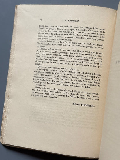 La Revista de Catalunya. En una nit obscura, Mercè Rodoreda - Nº82, enero de 1938