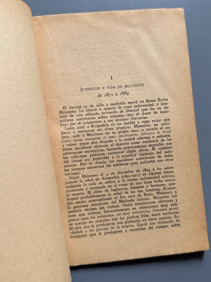 La vida de Errico Malatesta, Max Nettlau (pórtico de Federica Montseny) - Ed. Revista Blanca - 1933