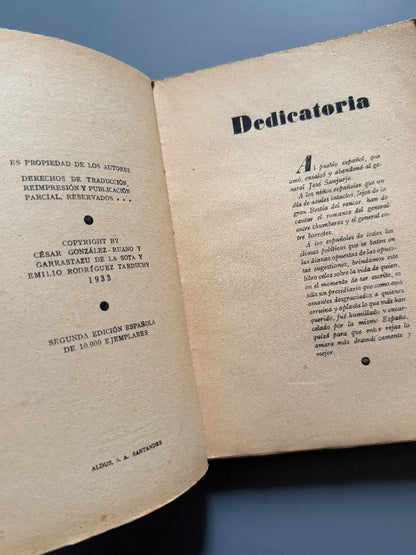 Sanjurjo, Cesar González-Ruano y Emilio Tarduchy (Portada Penagos) - Editorial Acción Española, 1933
