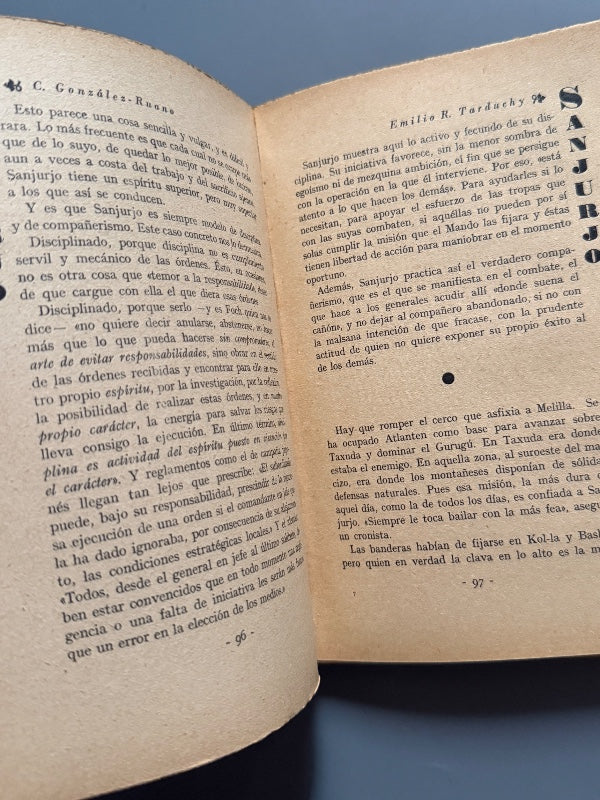 Sanjurjo, Cesar González-Ruano y Emilio Tarduchy (Portada Penagos) - Editorial Acción Española, 1933