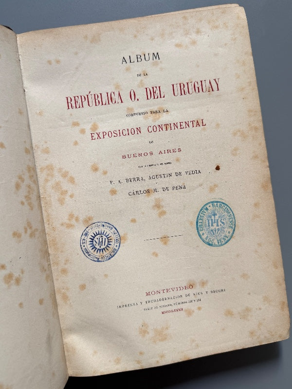 Álbum de la República Oriental del Uruguay - Exposición Continental de Buenos Aires, 1882